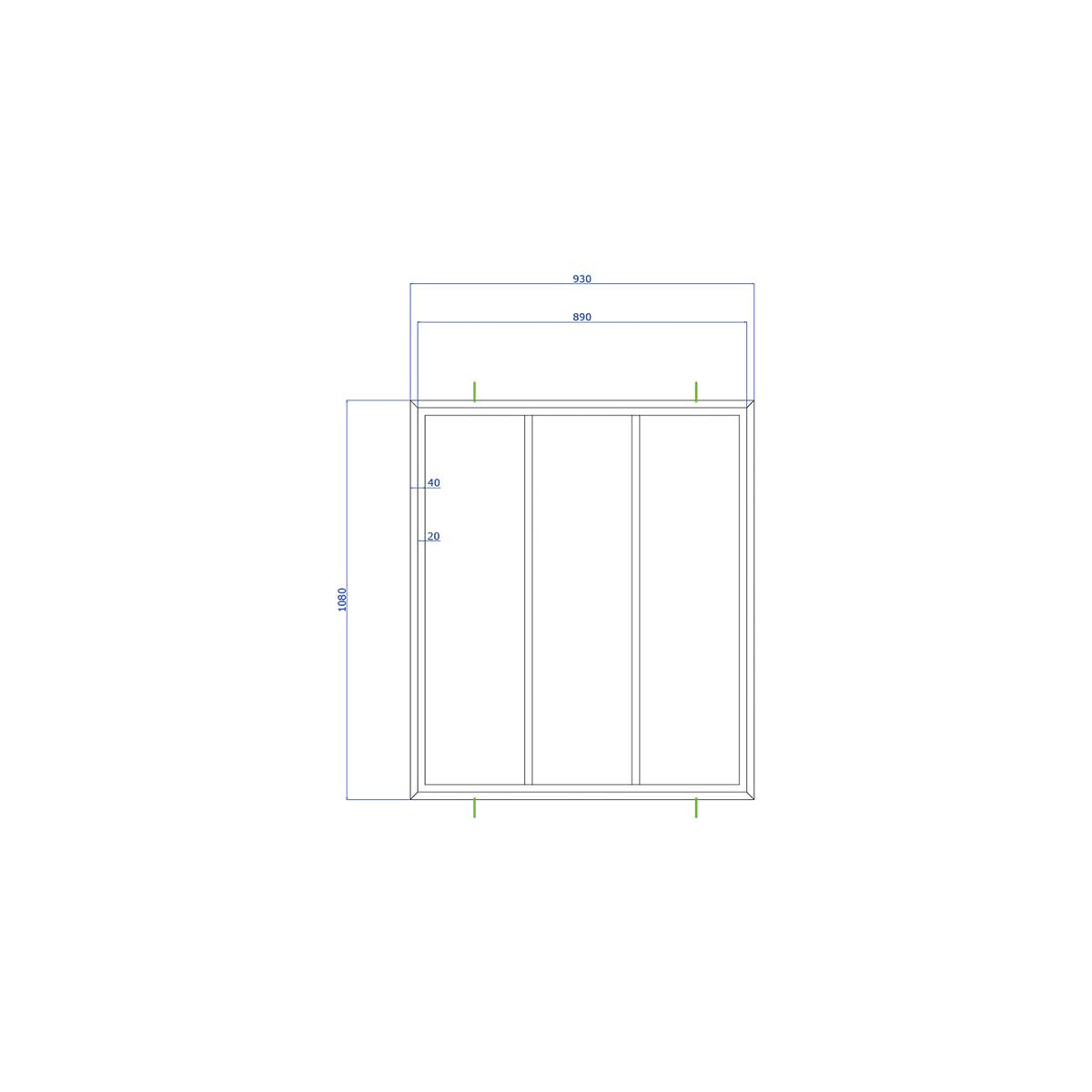 VERRIERE BARIO 3 CARREAUX 108X93X4cm 