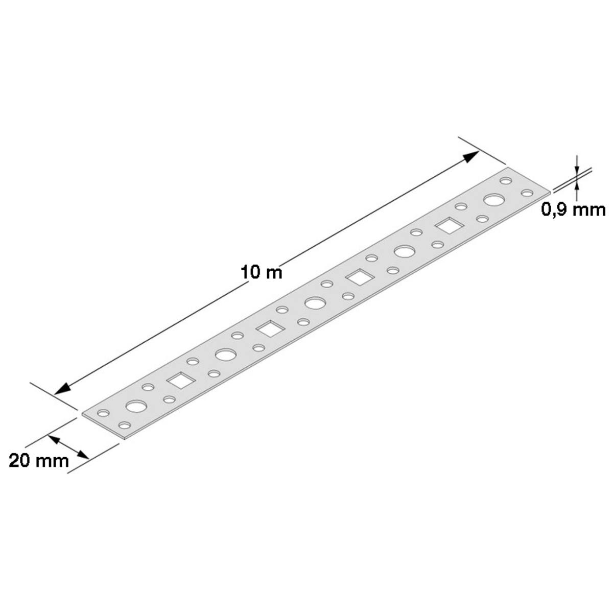 FEUILLARD PERFORÉ LG: 20MM