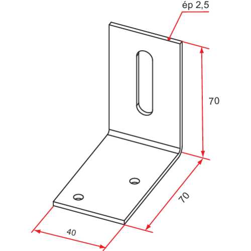 PATTE ÉQUERRE 70 X 70 X 40 MM