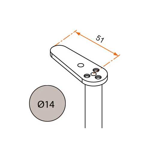TIGE PLEINE D'ESPAGNOLETTE RONDE LG: 1600 MM