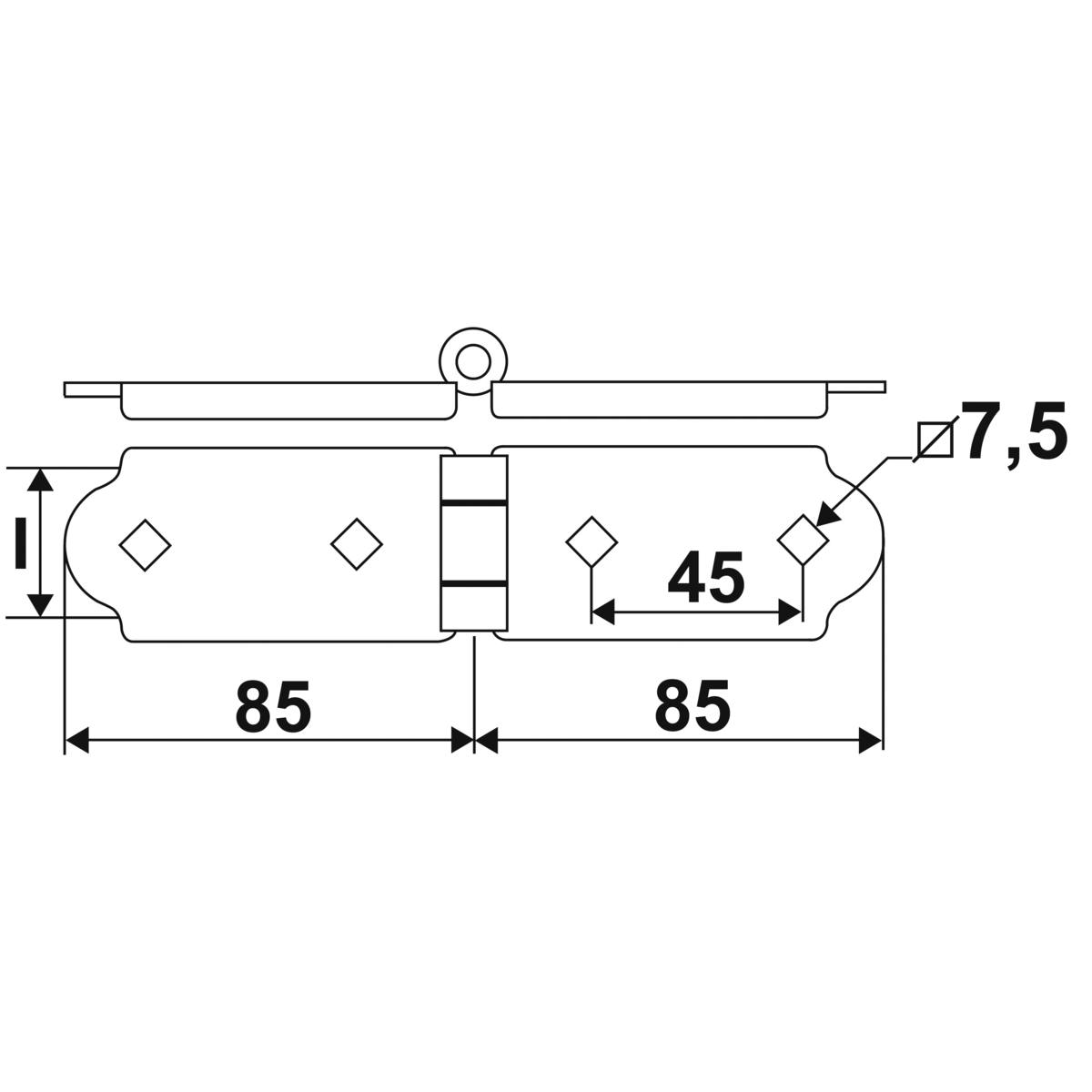 CHARNIÈRE POUR VOLET DOUBLE FER 35 MM