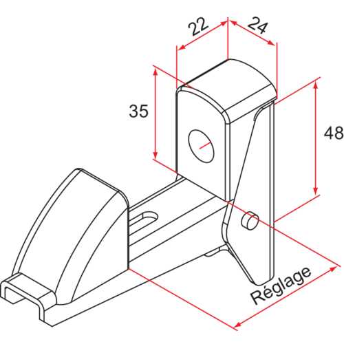ARRÊT DE VOLET AUTOMATIQUE / EP. 5 À 50 MM - NOIR