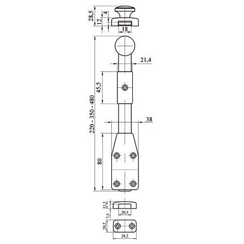 VERROU À PLAQUER TYPE 280