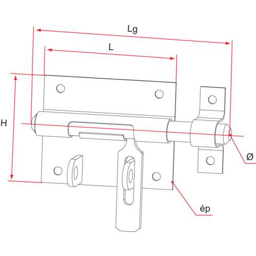 VERROU DE BOX PORTE-CADENAS Ø 10 MM - INOX A4