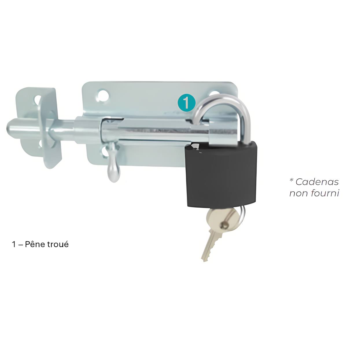 VERROU DE BOX PORTE-CADENAS Ø 10 MM ZINGUÉ