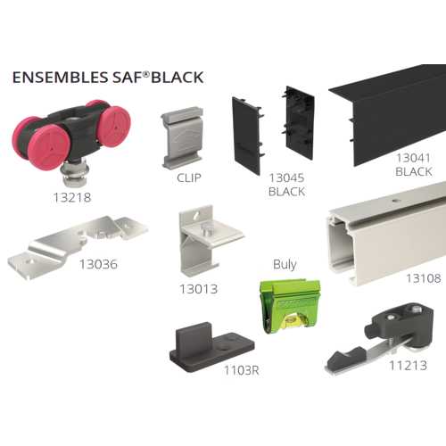 FERRURES + RAIL POUR PORTE BOIS ET VERRIERES