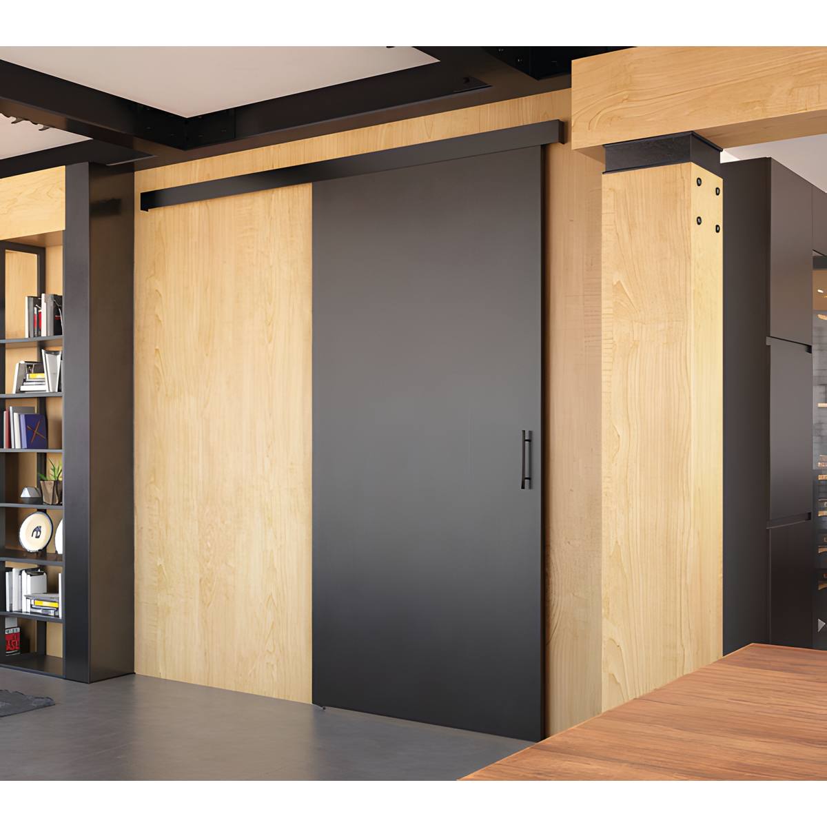 FERRURES + RAIL POUR PORTE BOIS ET VERRIERES