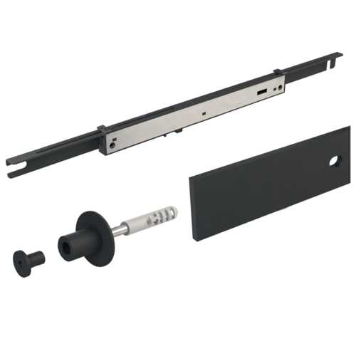 KIT RAILS POUR PORTE COULISSANTE ROC DESIGN NOIRE JUSQU'A 120 KG