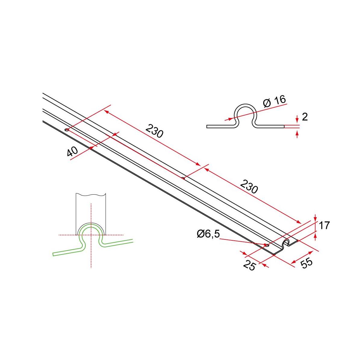 RAIL INFÉRIEUR INOX