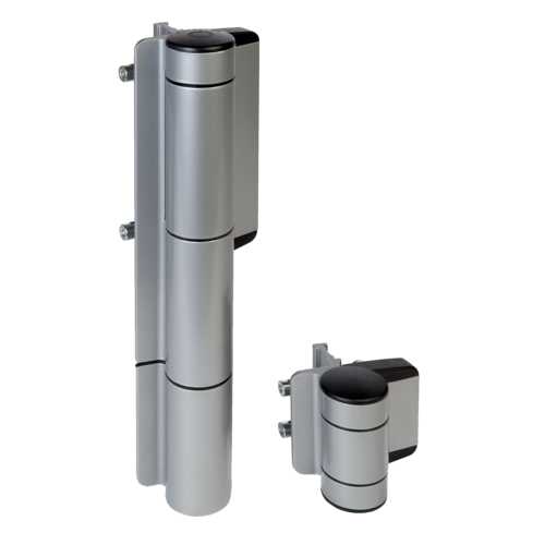 FERME-PORTAIL HYDRAULIQUE MAMMOTH ET CHARNIÈRE DINO ARGENT POUR VANTAIL 150 KG