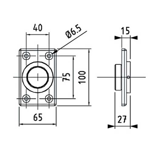 PLATINE DE FIXATION 100 X 65 MM À VISSER