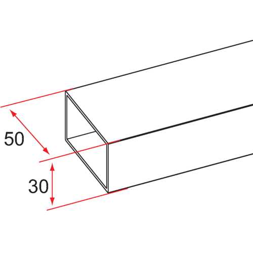 PROFIL TUBULAIRE ALUMINIUM 50x30