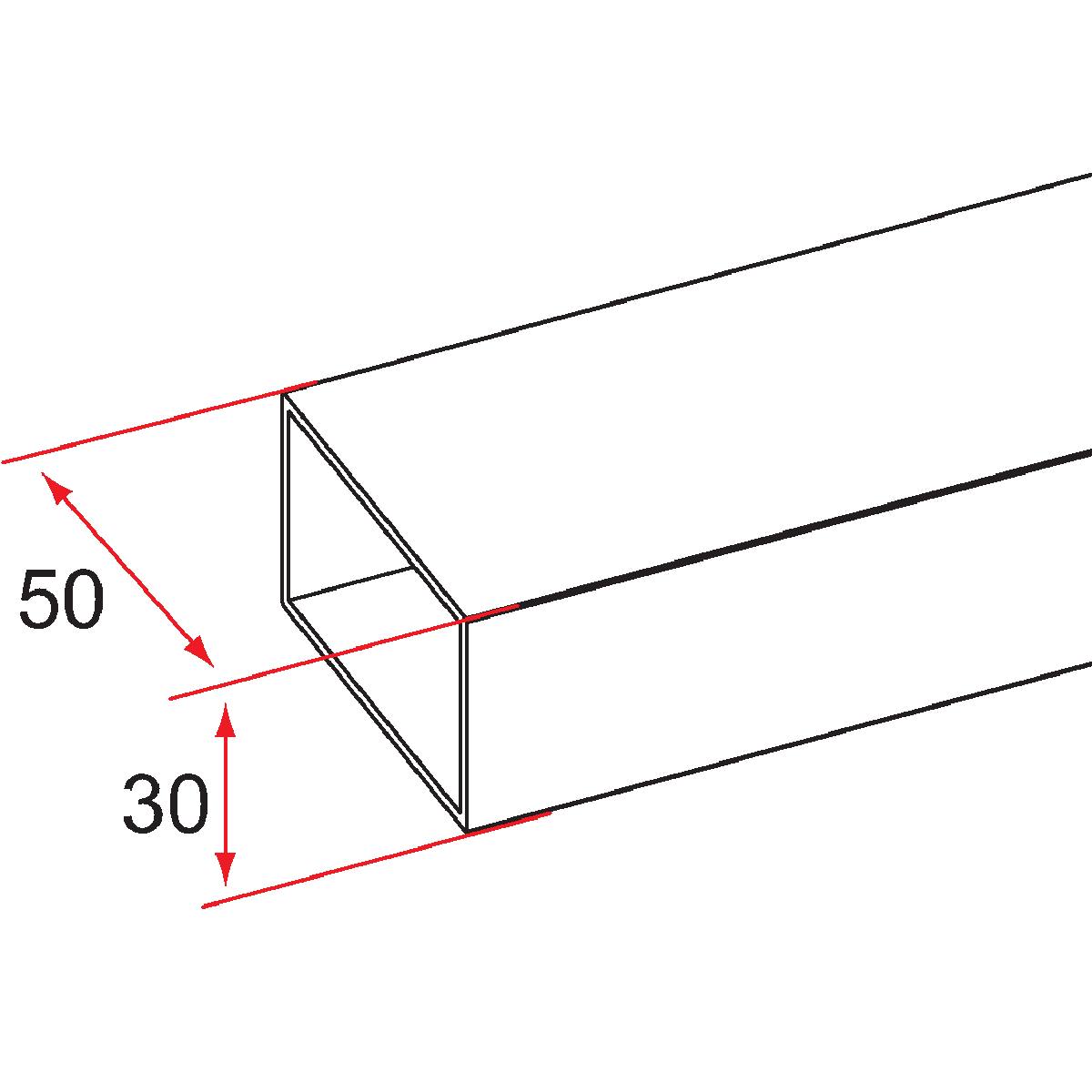 PROFIL TUBULAIRE ALUMINIUM 50x30