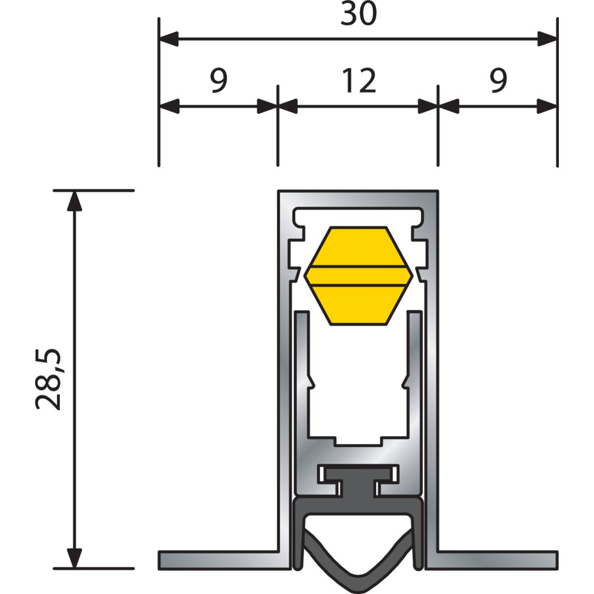 PLINTHE 830 MM À ENCASTRER AVEC RETOUR