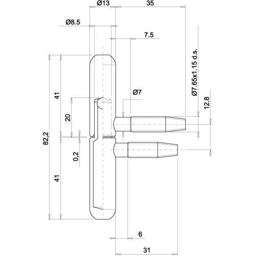 FICHE FEMELLE Ø 13 MM 13 x 82