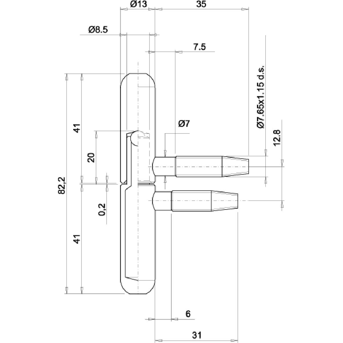 FICHE FEMELLE Ø 13 MM 13 x 82