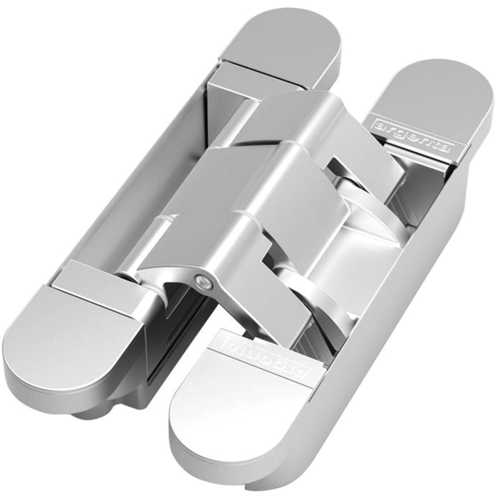 CHARNIÈRE INVISIBLE 3D 120x25 ENCASTREMENT 30 MM CHROMÉ MAT