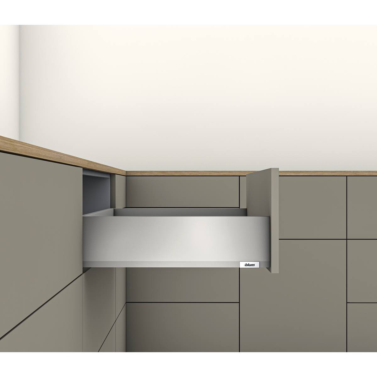 TIROIR MERIVOBOX K COMPLET SANS FACADE BLANC SOIE 40kg L=550mm