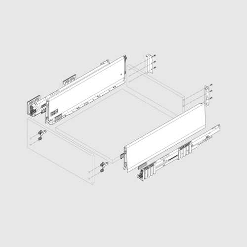 TIROIR MERIVOBOX K COMPLET SANS FACADE BLANC SOIE 40kg L=550mm