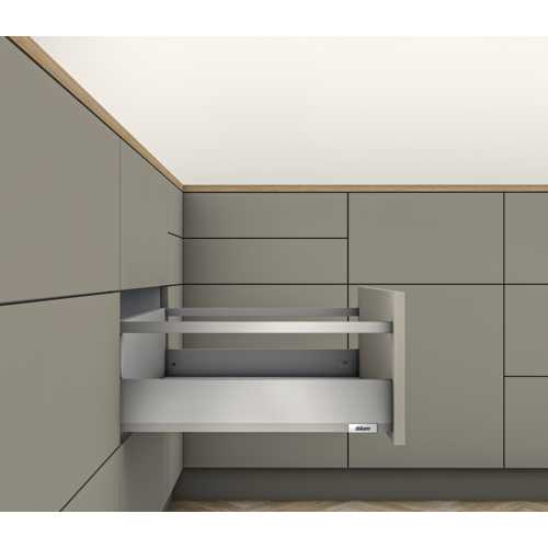 TIROIR BOX TUBE MERIVOBOX E COMPLET SANS FACADE BLANC SOIE 40kg L=270mm