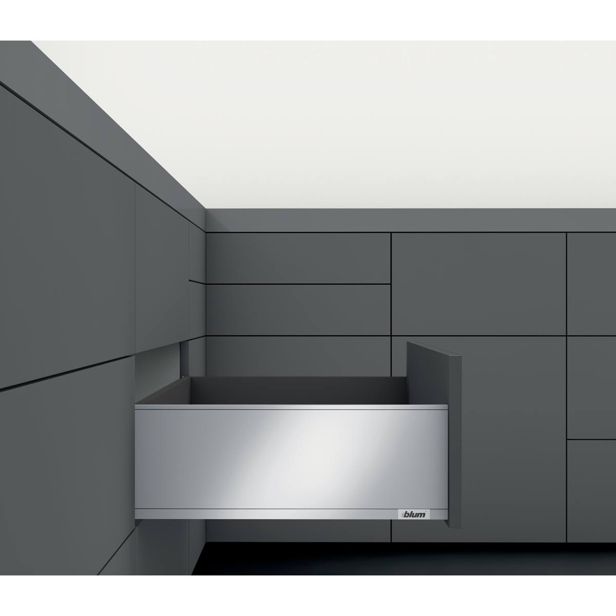 TIROIR LÉGRABOX PURE C BLUMOTION INOX BROSSÉ 40 KG / L 500 MM