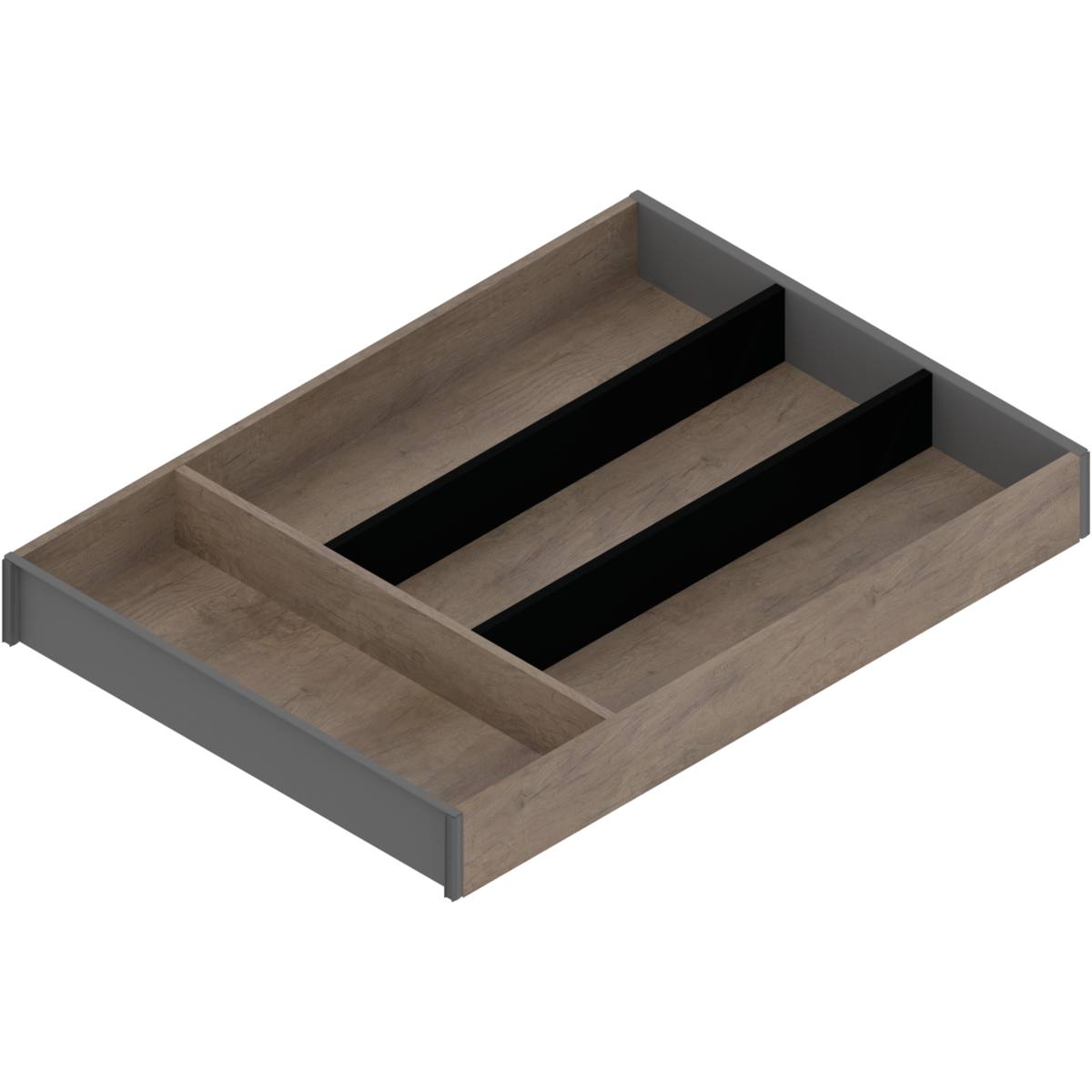 AMBIA-LINE Range-couverts pour LÉGRABOX Tiroir, Design bois Gris orion, 4 Casiers à couvert
