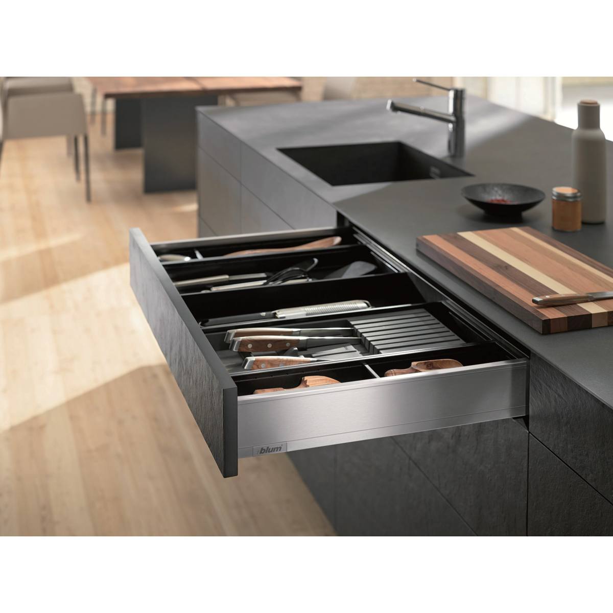 RANGE-COUTEAUX AMBIA-LINE GRIS ORION