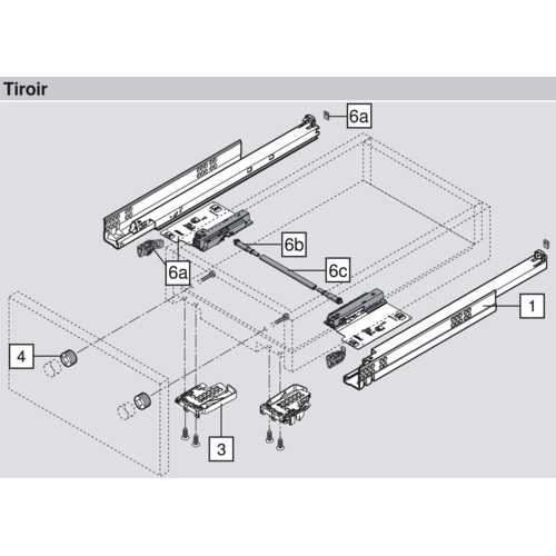 COULISSE TANDEM 500 MM SORTIE TOTALE SANS BLUMOTION