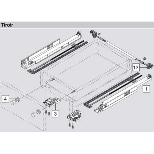 COULISSE TANDEM 400 MM SORTIE TOTALE AVEC BLUMOTION