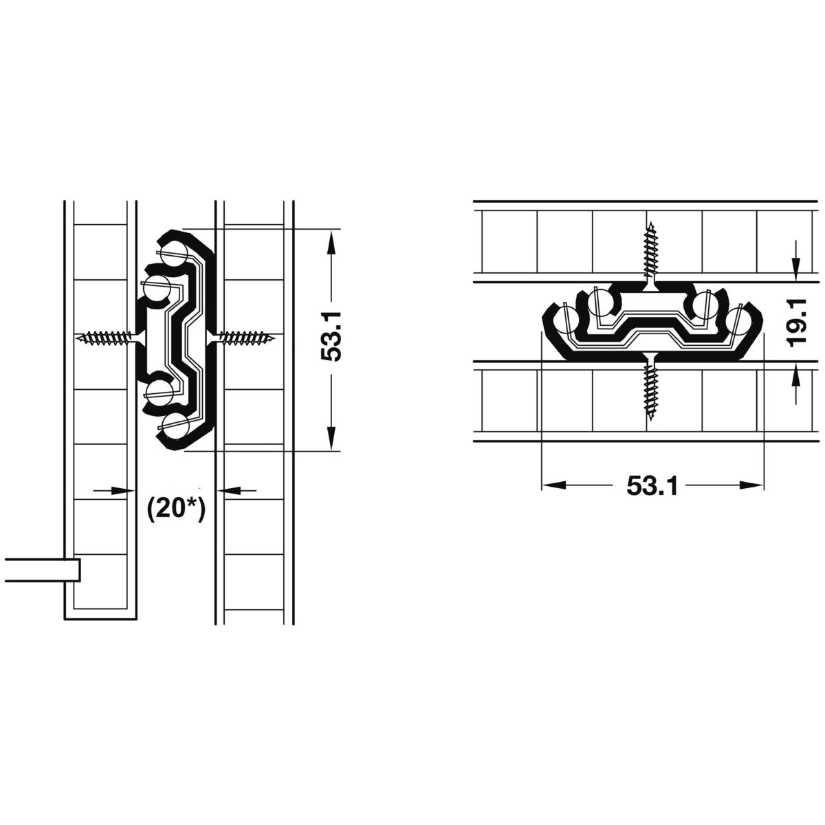 COULISSE SORTIE TOTALE A BILLES 75 KG/800 MM