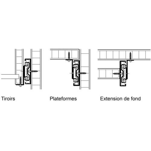 ÉQUERRE DE MONTAGE POUR COULISSES 450
