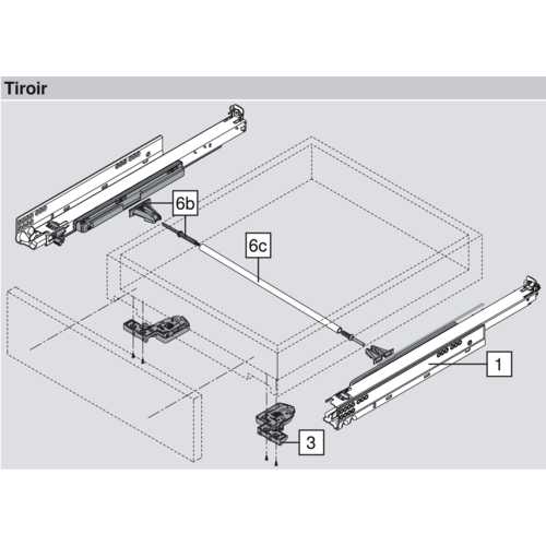 COULISSE MOVENTO 550 MM 60 KG AVEC TIP-ON