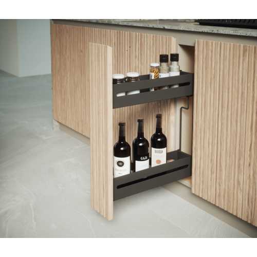 PORTE BOUTEILLES RANGE EPICE 15CM SORTIE TOTALE- TOLE ANTHRACITE