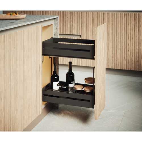 PORTE BOUTEILLES RANGE EPICE 30 CM SORTIE TOTALE- TOLE ANTHRACITE
