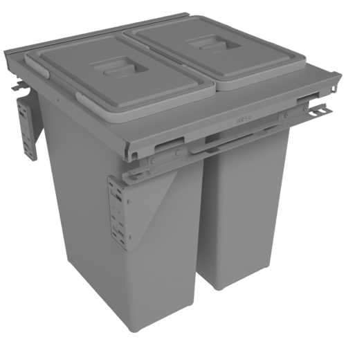 POUBELLE COULISSANTE 2 X 35 L GRIS ORION