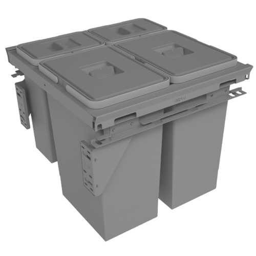 POUBELLES POUR COULISSE BLUM MEUBLE 600 2X 32L + 2X8L GRIS ORION