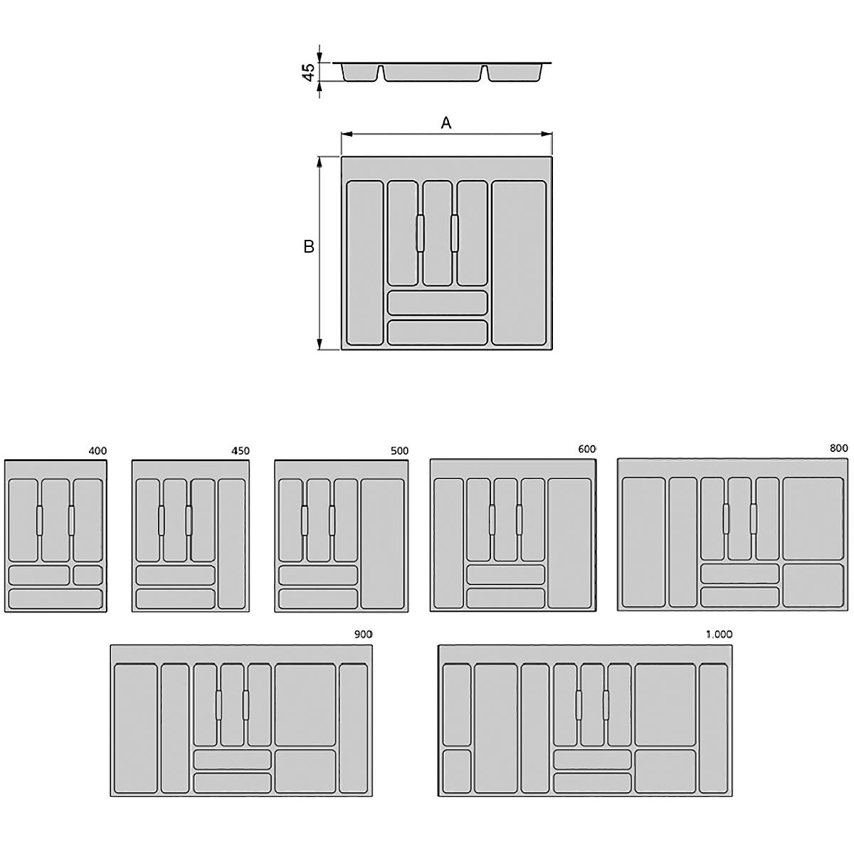 RANGE-COUVERTS POUR MEUBLE DE 400 MM