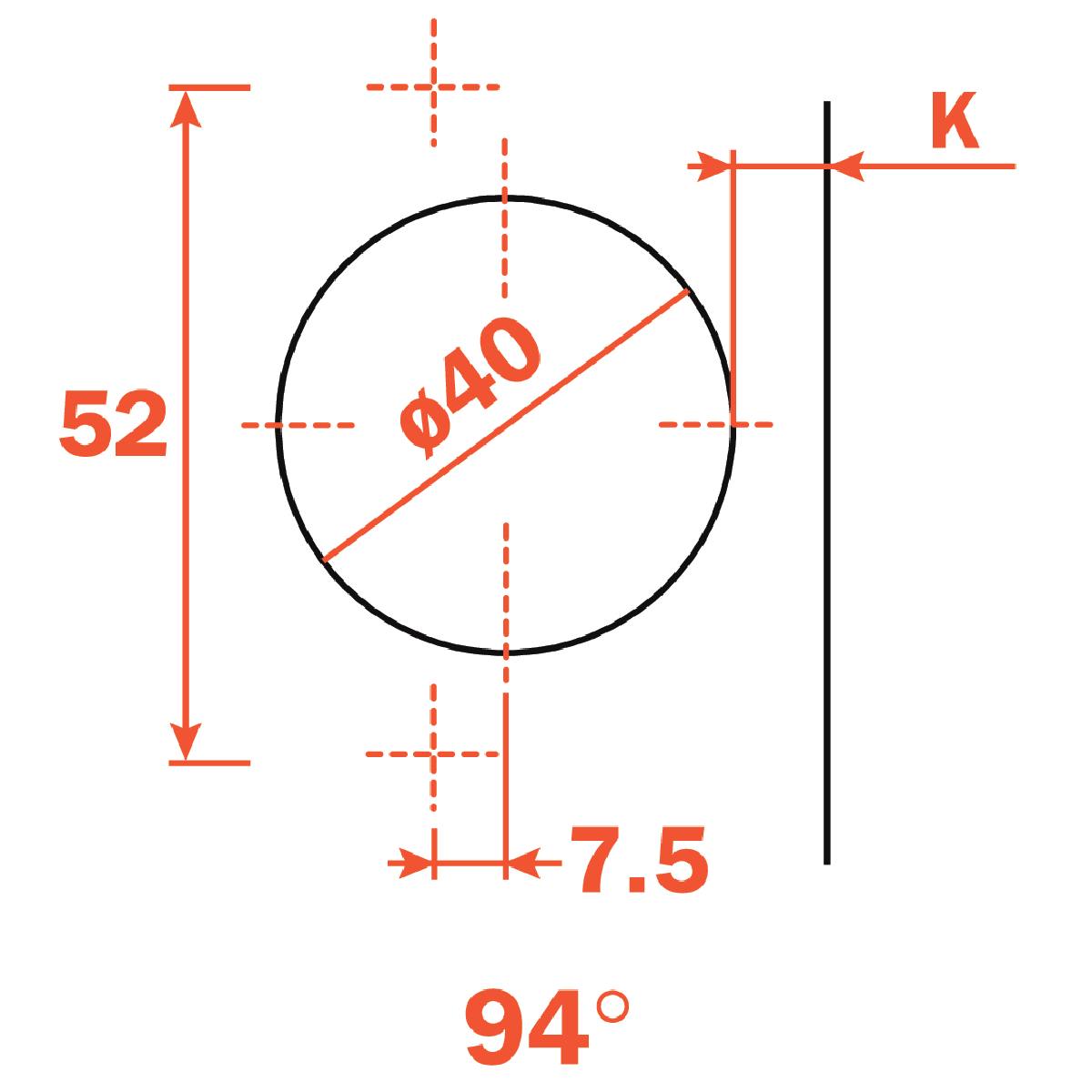 CHARNIÈRE 94° SÉRIE F À VISSER/SEMI-APPLIQUE