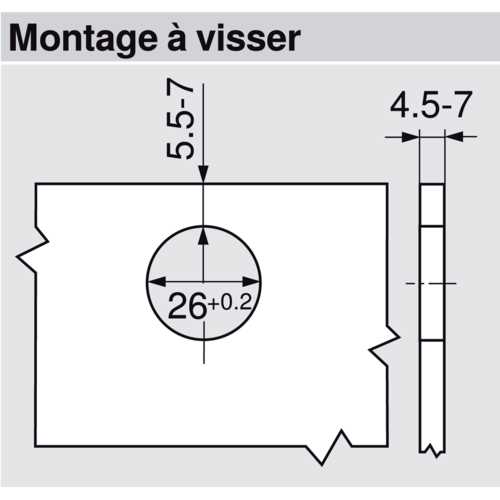 CHARNIÈRE 94° POUR PORTE EN VERRE À VISSER/EN APPLIQUE