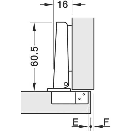 CHARNIÈRE ÉCO 110° À VISSER 3 RÉGLAGES POSE EN APPLIQUE