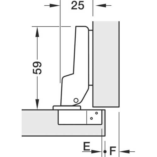 CHARNIÈRE ÉCO 110° À VISSER 3 RÉGLAGES POSE EN SEMI-APPLIQUE