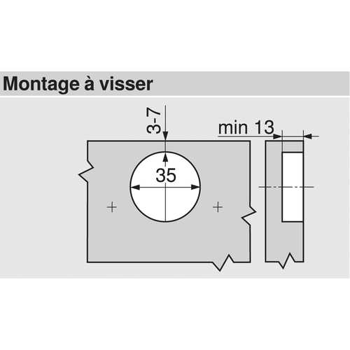 CHARNIÈRE 110° CLIP TOP BLUMOTION À VISSER/EN APPLIQUE