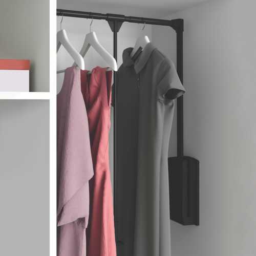 PENDERIE RABATTABLE HANG NOIR AJUSTABLE DE 600 À 830 MM