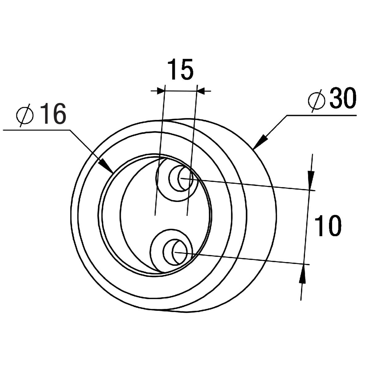 PAIRE NAISSANCES AVEC ENJOLIVEURS POUR TUBE ROND D 16 MM CHROME