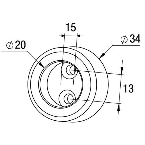 PAIRE NAISSANCES AVEC ENJOLIVEURS POUR TUBE ROND D 20 MM CHROME
