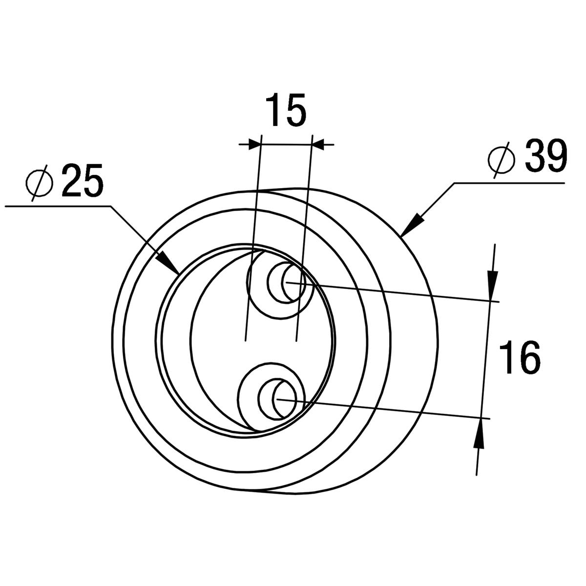 PAIRE NAISSANCES AVEC ENJOLIVEURS POUR TUBE ROND D 25 MM CHROME