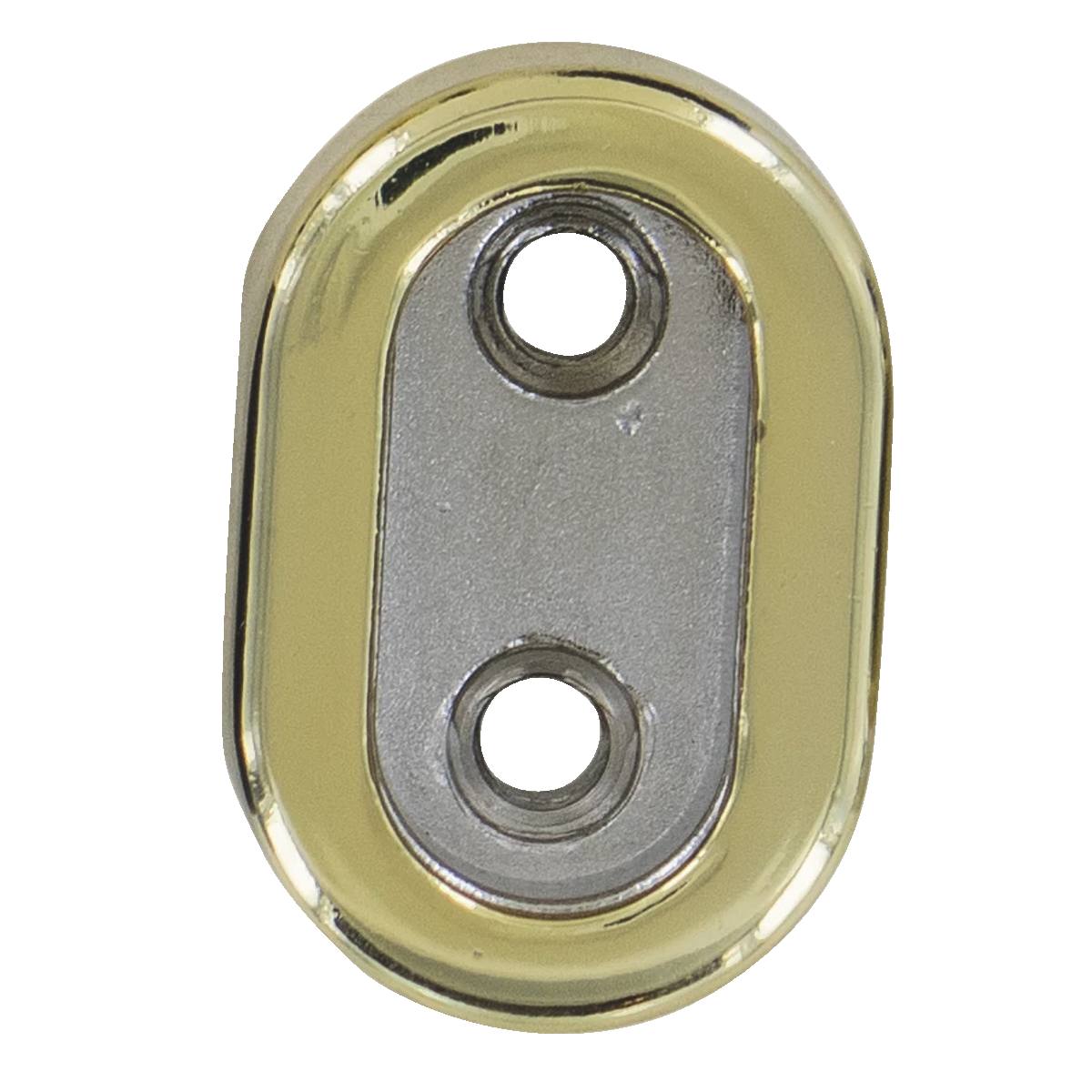 PAIRE NAISSANCES ACIER ASPECT LAITON  AVEC ENJOLIVEURS P/TUBE OVALE 30X15