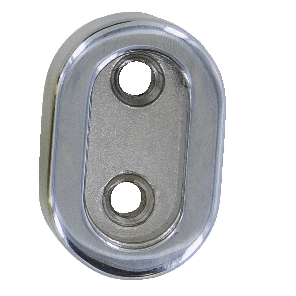 PAIRE NAISSANCES ACIER CHROME  AVEC ENJOLIVEURS P/TUBE OVALE 30X15