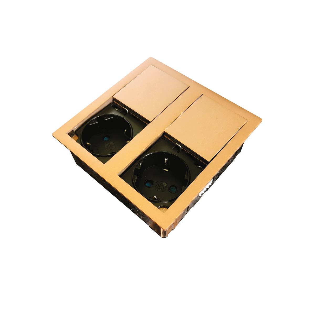 BLOC 2 PRISES  COLORIS CUIVRE VERSION CARRÉ