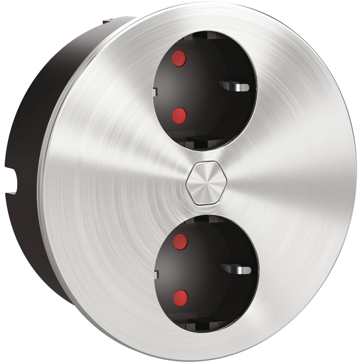 BLOC 2 PRISES ENCASTRABLES E-DUPLEX 220/240V FINITION INOX OUVERTURE MOTORISÉE